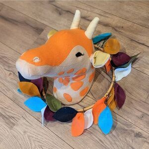 Stuffed 3D Giraffe Head Wall Hanging Handmade Wreath Kids Decor
